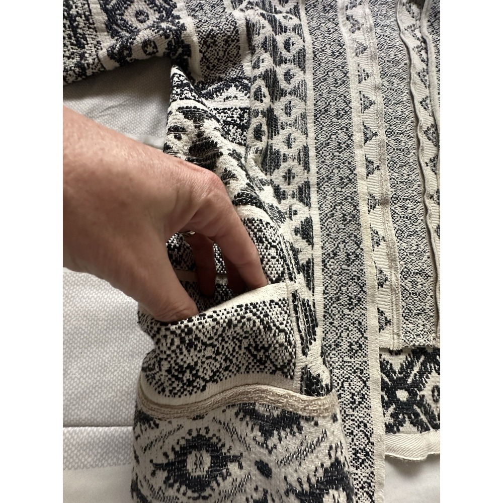 Masscob La Coruña Black & Cream Jacquard Weave Open Front Jacket Size 36 / US S - Picture 10 of 16